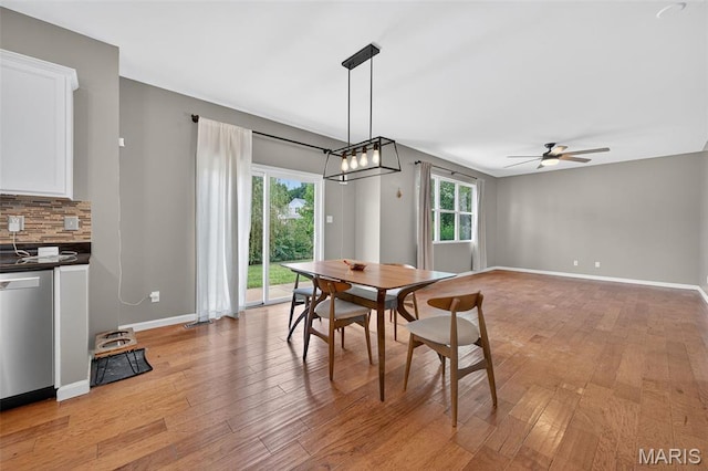 907 Wilderness Way Dr, Eureka, MO 63025 - dining area with light wood-type flooring and ceiling fan