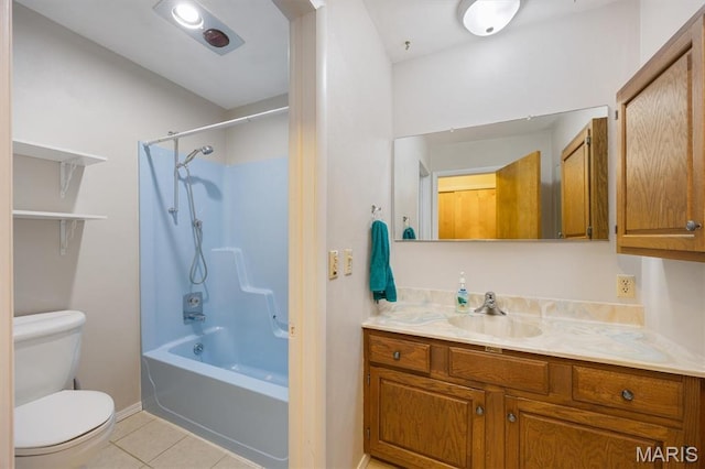 65 Harmon Dr, Lebanon, IL 62254 - bathroom with vanity, tile patterned flooring, and shower / bath combination