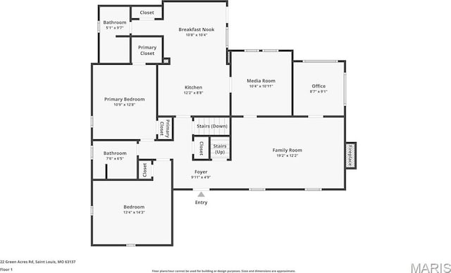 22 Green Acres Rd, Bellefontaine Nghbrs, MO 63137 - view of floor plan / room layout