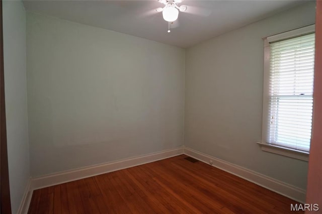 130 E 2nd St, Hermann, MO 65041 - empty room with a ceiling fan and wood finished floors