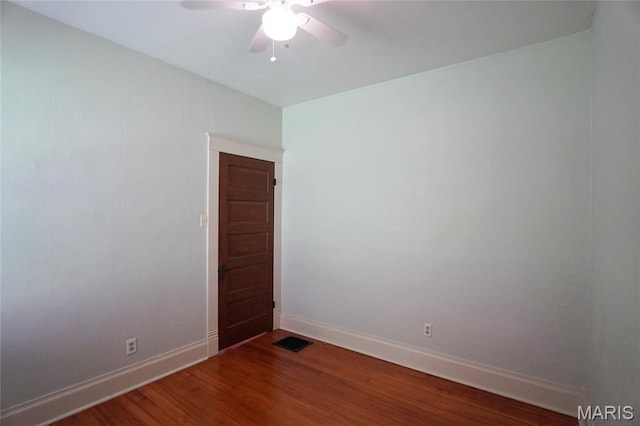130 E 2nd St, Hermann, MO 65041 - empty room featuring wood finished floors and a ceiling fan