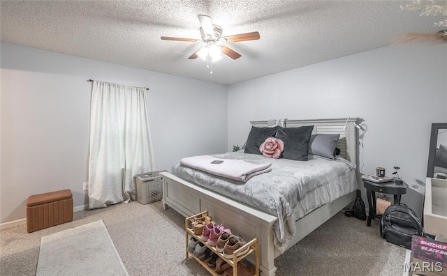 305 Pine Tree Rd, Rolla, MO 65401 - bedroom featuring carpet, a ceiling fan, and a textured ceiling