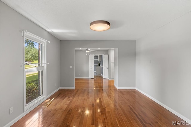 502 Lalor Dr, Manchester, MO 63011 - empty room with wood-type flooring and ceiling fan