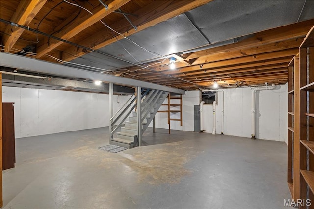 502 Lalor Dr, Manchester, MO 63011 - unfinished below grade area with stairway