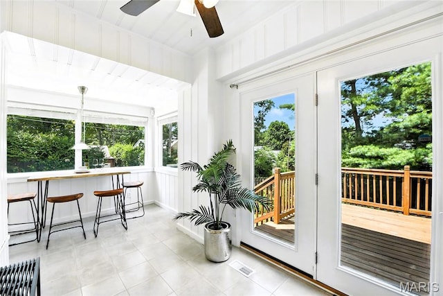 8049 Gannon Ave, Saint Louis, MO 63130 - sunroom featuring plenty of natural light, a deck, and french doors