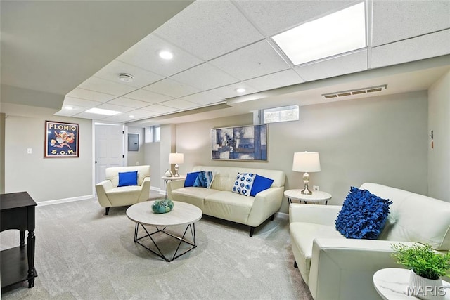 8049 Gannon Ave, Saint Louis, MO 63130 - living area featuring carpet flooring, recessed lighting, and a drop ceiling