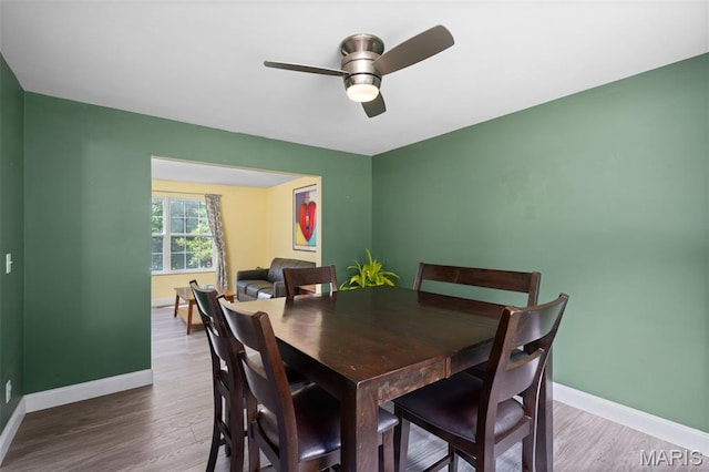269 Sassafras Parc Dr, Ofallon, MO 63368 - dining room with wood finished floors and ceiling fan