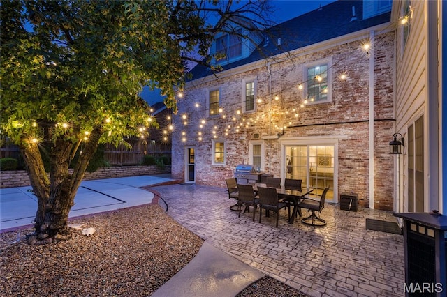 220 Orrick Ln, Kirkwood, MO 63122 - patio at twilight with a patio area