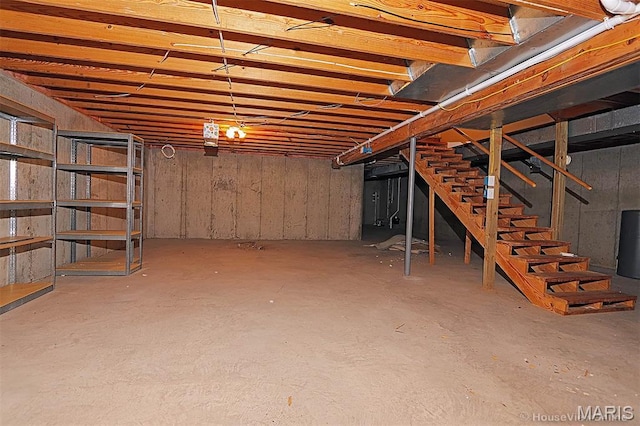 643 Woodgate St, Farmington, MO 63640 - unfinished basement with stairway