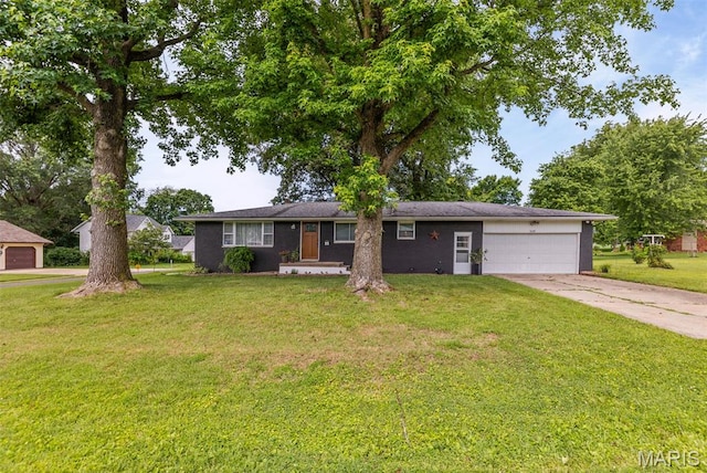 328 S Windmill St, Marine, IL 62061 - ranch-style home featuring an attached garage, concrete driveway, and a front yard