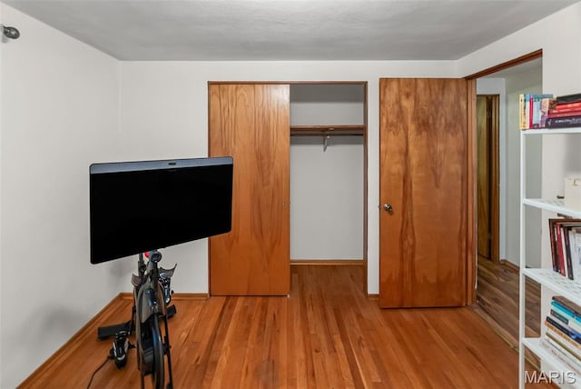328 S Windmill St, Marine, IL 62061 - bedroom featuring wood finished floors and a closet