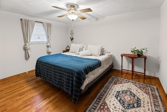 328 S Windmill St, Marine, IL 62061 - bedroom with wood finished floors and ceiling fan