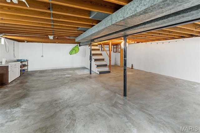 328 S Windmill St, Marine, IL 62061 - unfinished basement featuring stairs