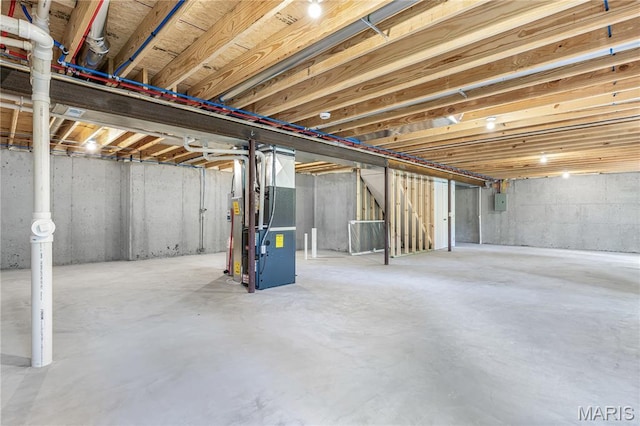 1941 Magnolia Way, Pevely, MO 63070 - unfinished below grade area with stairway and heating unit