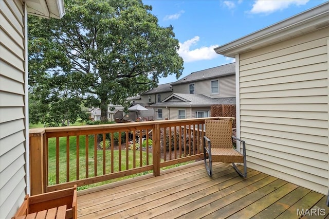 9053 W Swan Cir, Brentwood, MO 63144 - deck with a residential view and a yard