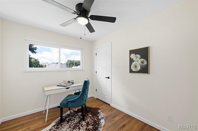 7944 Lavington Dr, Richmond Heights, MO 63117 - office featuring wood finished floors and ceiling fan