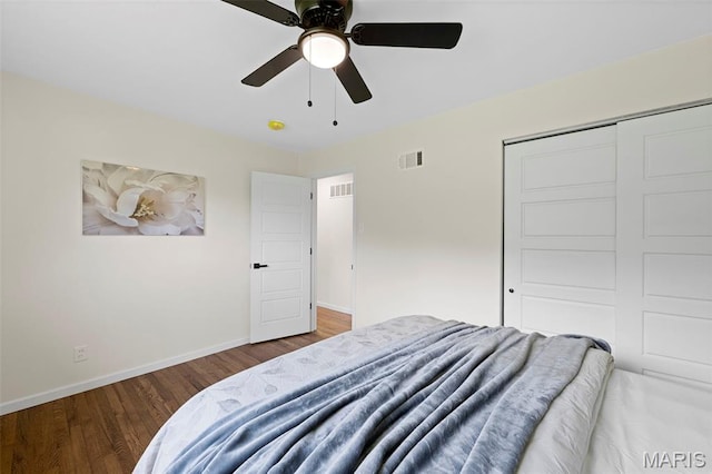 7944 Lavington Dr, Richmond Heights, MO 63117 - bedroom featuring wood finished floors, a closet, and a ceiling fan