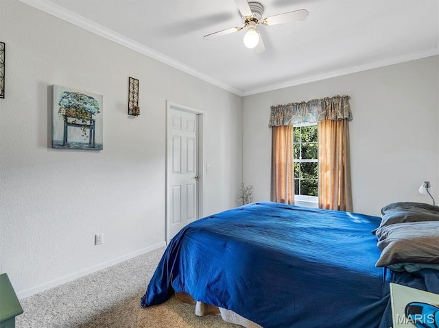 394 Sunset Echo Rd, Union, MO 63084 - carpeted bedroom featuring crown molding and a ceiling fan