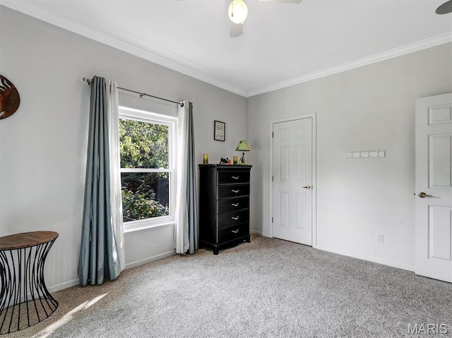 394 Sunset Echo Rd, Union, MO 63084 - bedroom featuring light colored carpet, crown molding, and ceiling fan