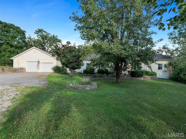 394 Sunset Echo Rd, Union, MO 63084 - view of green lawn featuring a garage