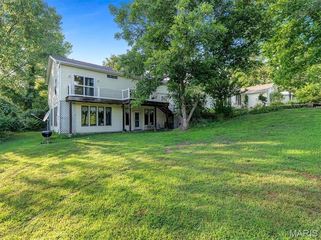 394 Sunset Echo Rd, Union, MO 63084 - rear view of property with a lawn and a deck