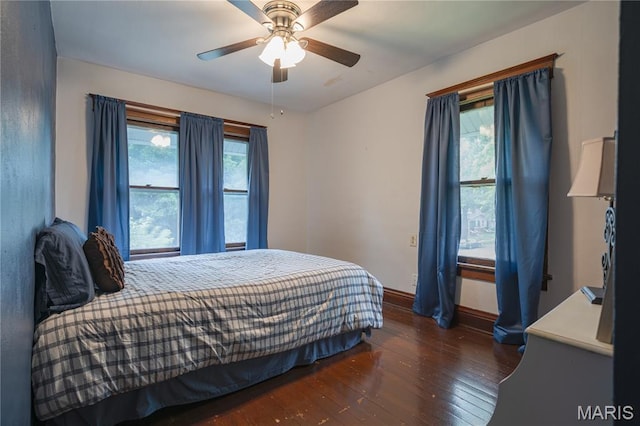2324 Grand Ave, Granite City, IL 62040 - bedroom featuring hardwood / wood-style flooring, multiple windows, and a ceiling fan