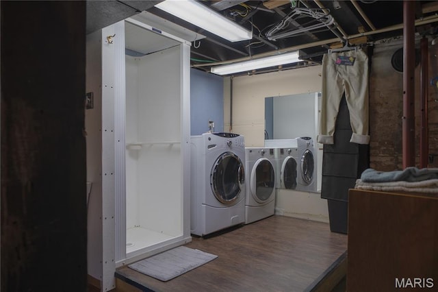 2324 Grand Ave, Granite City, IL 62040 - community laundry room featuring washer and dryer and wood finished floors
