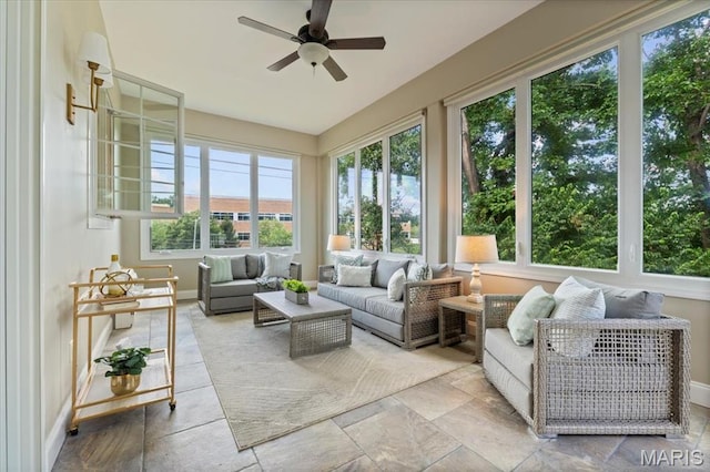 1931 Chesterfield Ridge Cir, Chesterfield, MO 63017 - sunroom / solarium with baseboards and stone finish floors