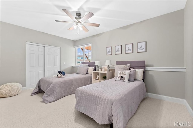 1931 Chesterfield Ridge Cir, Chesterfield, MO 63017 - carpeted bedroom with a closet and ceiling fan