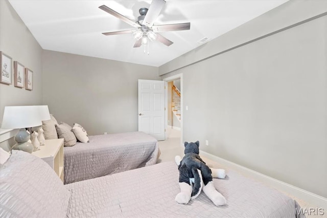1931 Chesterfield Ridge Cir, Chesterfield, MO 63017 - carpeted bedroom with ceiling fan and baseboards