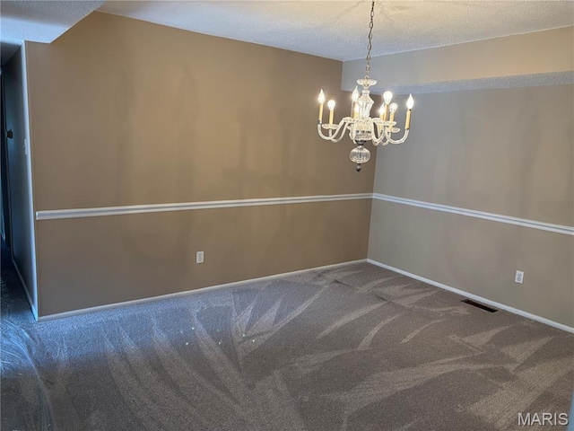 10335 Forest Brook Ln Unit C, Creve Coeur, MO 63146 - unfurnished dining area featuring a chandelier and carpet flooring