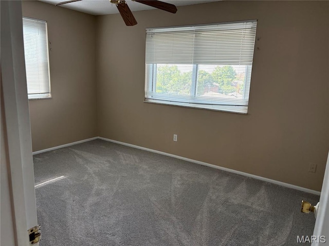10335 Forest Brook Ln Unit C, Creve Coeur, MO 63146 - carpeted spare room featuring ceiling fan and baseboards