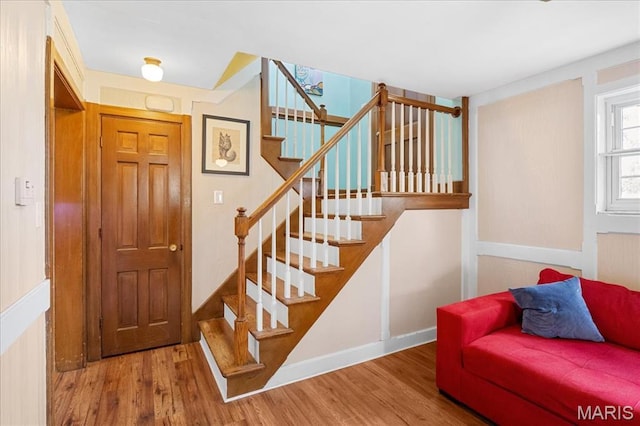 1239 Vero Ln, Ellisville, MO 63011 - stairway with wood finished floors and baseboards