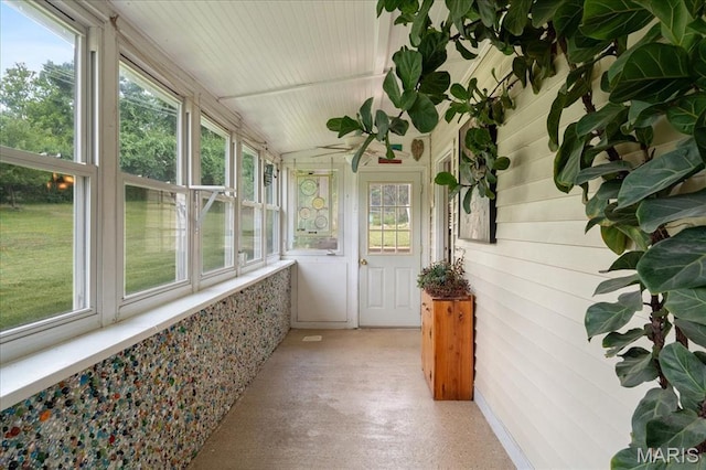 1239 Vero Ln, Ellisville, MO 63011 - unfurnished sunroom with plenty of natural light and lofted ceiling