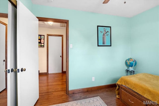 1239 Vero Ln, Ellisville, MO 63011 - bedroom featuring wood finished floors and ceiling fan