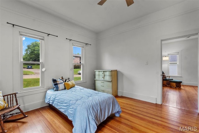 713 W Adams St, Jackson, MO 63755 - bedroom with wood finished floors and a ceiling fan