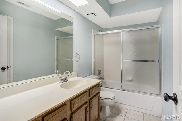 12975 Bryce Canyon Dr Unit D, Maryland Heights, MO 63043 - bathroom with vanity, enclosed tub / shower combo, and tile patterned flooring