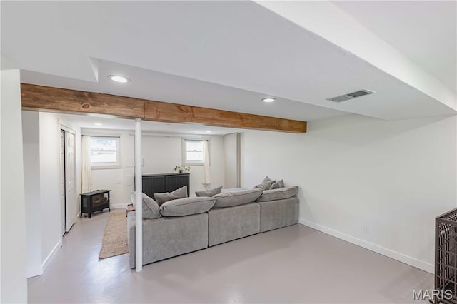 3712 Gail Dr, Imperial, MO 63052 - living area with recessed lighting and finished concrete floors