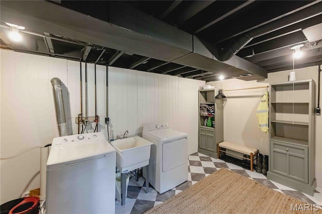 3712 Gail Dr, Imperial, MO 63052 - laundry area with tile patterned floors and independent washer and dryer