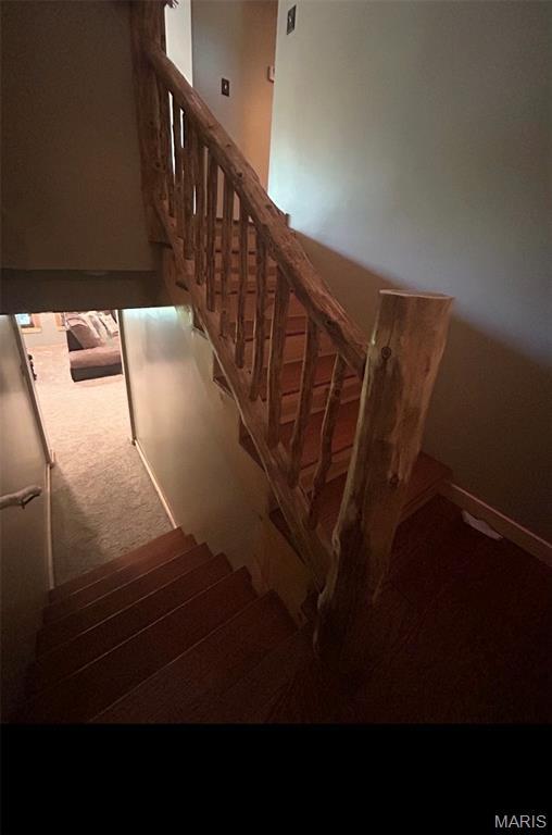 5156 Mccallister Rd, Gerald, MO 63037 - stairway with carpet flooring