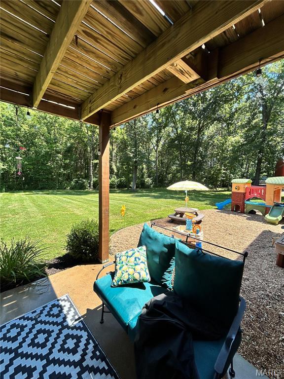 5156 Mccallister Rd, Gerald, MO 63037 - view of patio / terrace with view of scattered trees