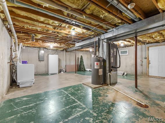 4213 Flucom Rd, De Soto, MO 63020 - unfinished basement featuring electric water heater and electric panel