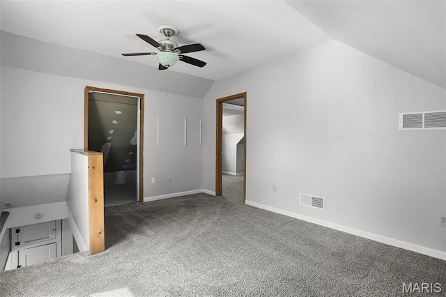 111 N Duncan St, Marine, IL 62061 - additional living space with lofted ceiling, carpet, and ceiling fan