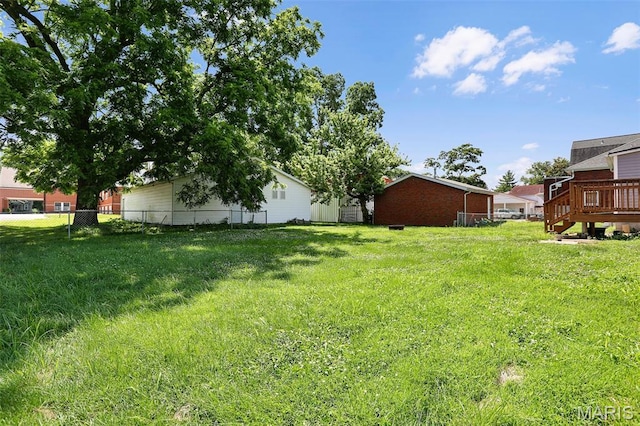 111 N Duncan St, Marine, IL 62061 - view of yard with a wooden deck