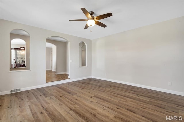 904 Ampere Pl, Lake St Louis, MO 63367 - empty room with ceiling fan and wood finished floors