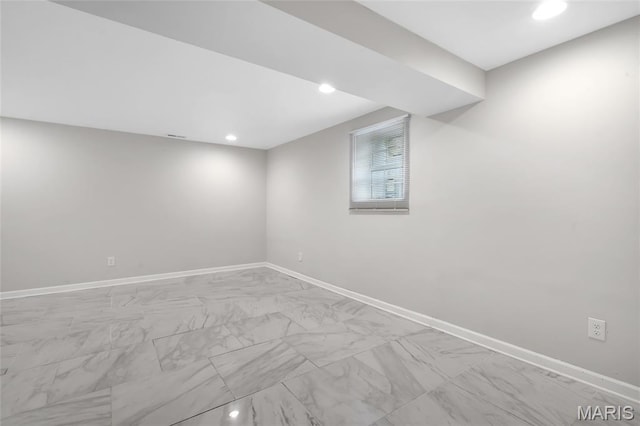 904 Ampere Pl, Lake St Louis, MO 63367 - below grade area featuring marble look tiles and recessed lighting