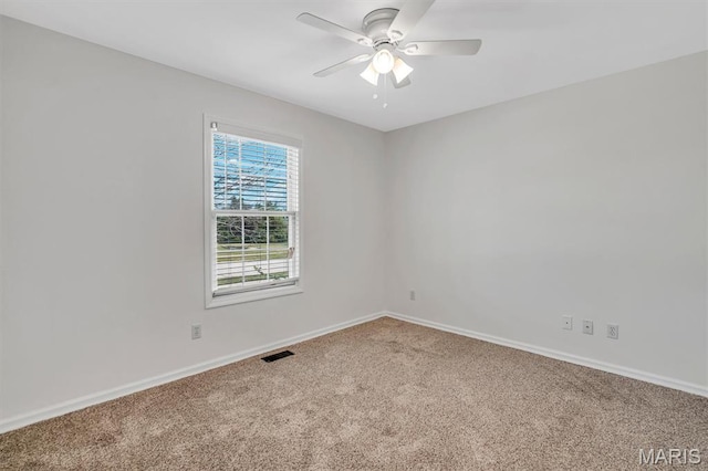 3848 Bedford Pointe Dr, Wentzville, MO 63385 - carpeted spare room featuring baseboards and ceiling fan