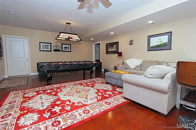 3576 Mill View Xing, Cape Girardeau, MO 63701 - playroom with recessed lighting, a ceiling fan, and concrete flooring