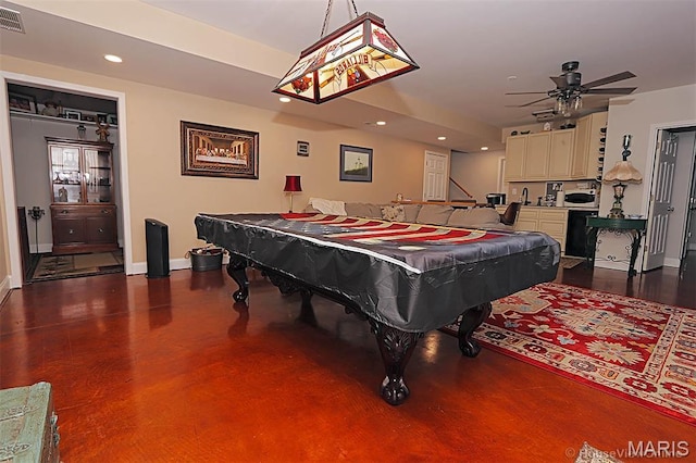 3576 Mill View Xing, Cape Girardeau, MO 63701 - rec room with pool table, recessed lighting, and ceiling fan