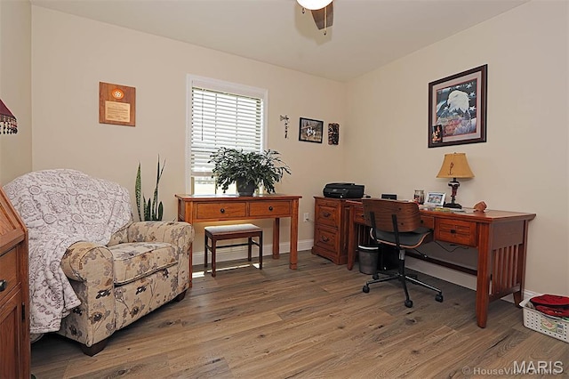 3576 Mill View Xing, Cape Girardeau, MO 63701 - home office featuring light wood-style flooring and a ceiling fan